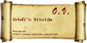 Orbán Vitolda névjegykártya